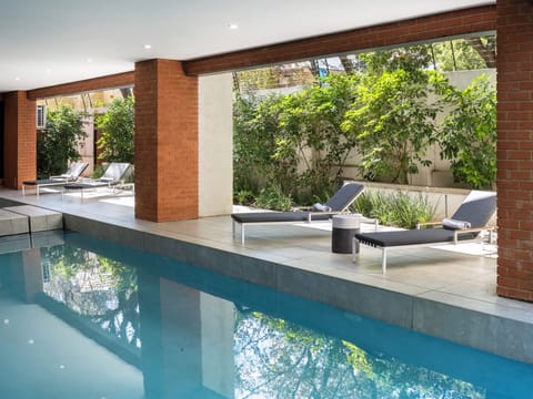 Outdoor pool, sun loungers