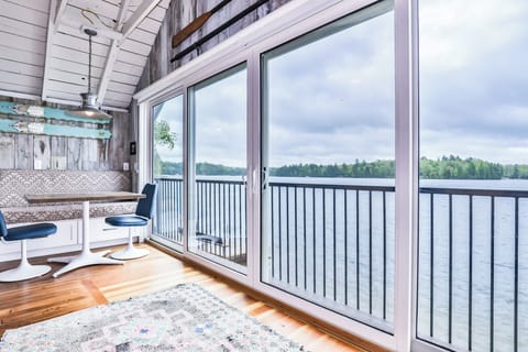 Throw open the sliding glass doors and let in the fresh Northwoods air.