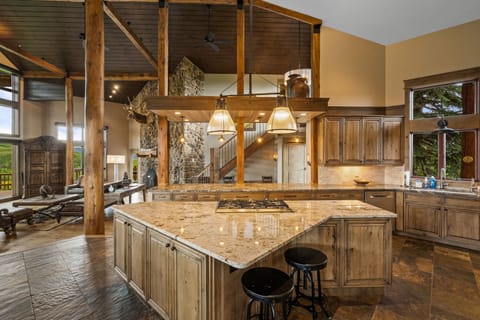 Plenty of cook space in the kitchen and on the kitchen island.