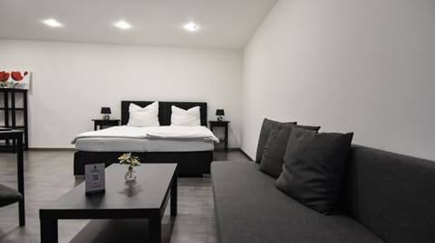 Comfort Double Room | Living area | 42-inch LED TV with cable channels, TV, Netflix