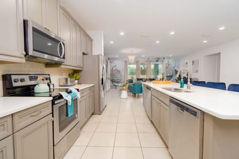 This gourmet kitchen is stocked with everything you need for a large group.