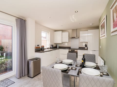Fridge, dishwasher, electric kettle, toaster