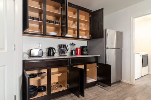 Help yourself to anything you see in the kitchen; we want you to feel right at home.