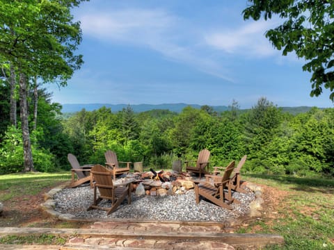 Gather around the firepit under the stars and make memories with family and friends at this dog-friendly North Georgia Mountain cabin rental