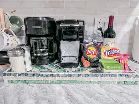 Snacks & brews corner! Coffee maker