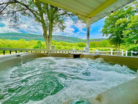 Relax after a day of exploring in the hot tub