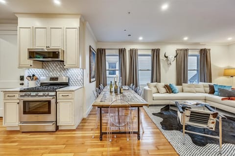 Open Concept Living Room | XL Flat Screen TV | Natural Light | First Floor

