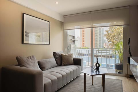 Comfortable living room with large sofas