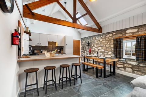 plenty of seating in the spacious kitchen and dining area
