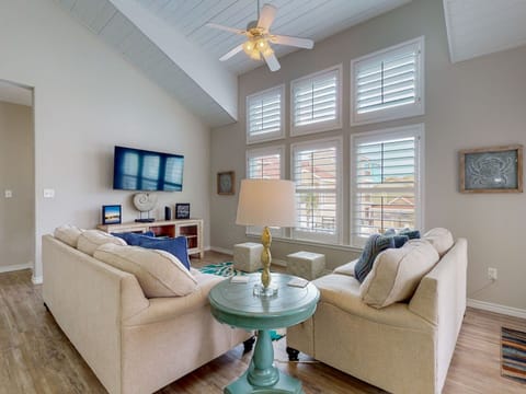 Level Two, Living Area with Queen Sleeper Sofa
