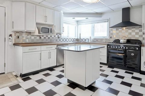 Modern spacious kitchen stocked with all the basic items you need