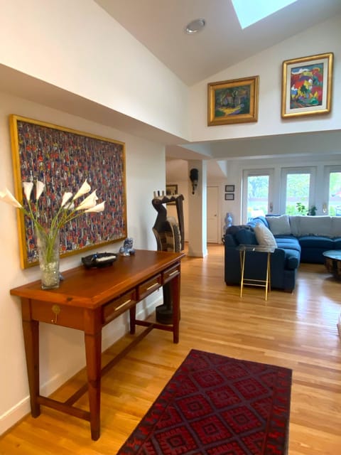 Skylights make for a bright open space