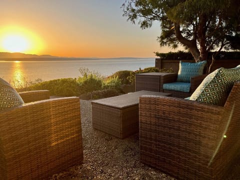 Patio with water views (furniture it stored away Nov-Apr)