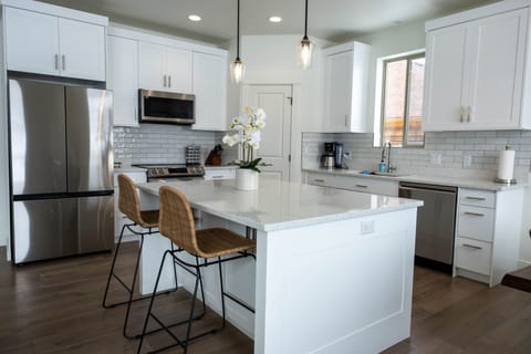 Upstairs kitchen, dining and living room