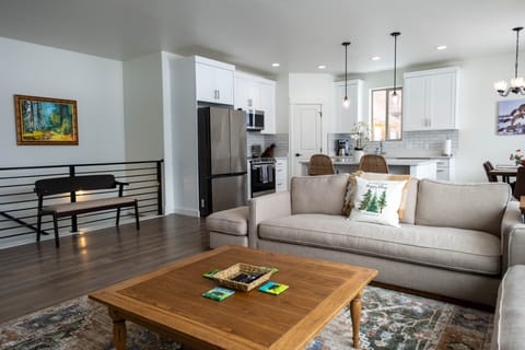 Upstairs kitchen, dining and living room