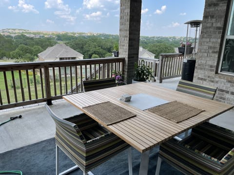 Back patio with views of the hills.