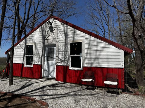 Bunkhouse entrance on south side of building. Lots of natural light with privacy