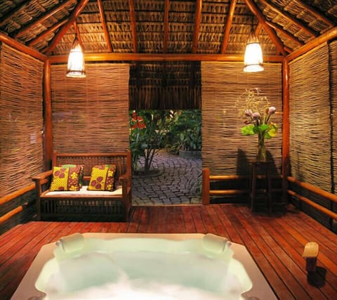 Indoor spa tub