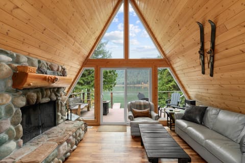 Cozy family room with fireplace