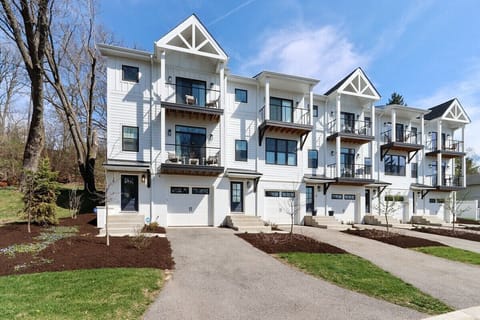 Front of townhome building. Unit is on the end.