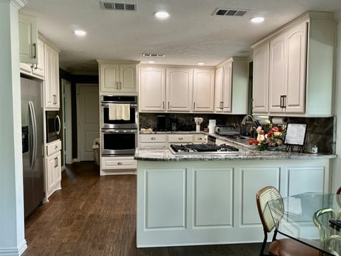 kitchen with 2 ovens!
