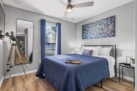 Bedroom 2 with Comfortable Bedding, Ceiling Fan, Blackout Curtains