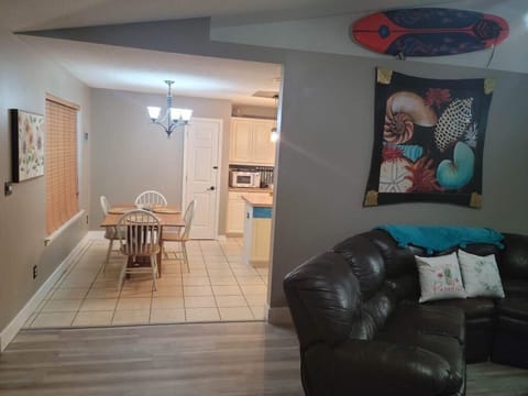 The breakfast nook in the kitchen allows for even more dining space.