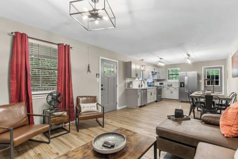 Open concept living areas with dining for 6 and all new kitchen