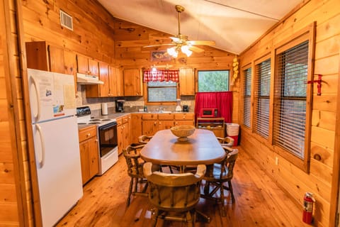 Dining area view with kitchen