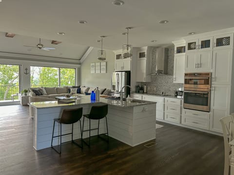 The kitchen leads right into the living room which has a very open concept!