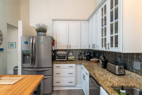 Granite counters and stainless steel appliances