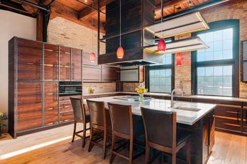 Gourmet kitchen with Wolf range, ASKO dishwasher, & granite counters