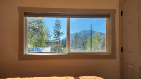 View of the canyon while sitting in bed.