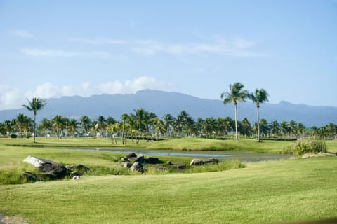 View of the golf curse and walk to the beach. Beautiful during sunrise-sunsets