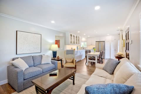 View from living room looking into dining area