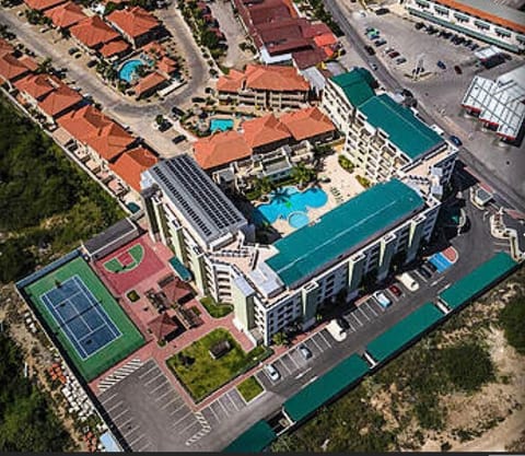 Aerial view of the property.