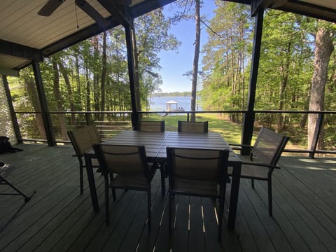 Gorgeous waterfront views of Toledo Bend from wrap around balcony and patio