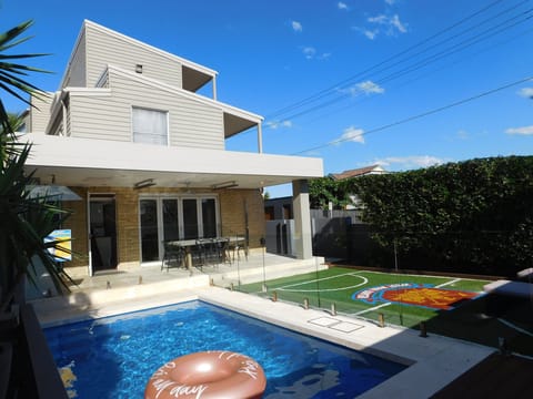 Private swimming pool and yard