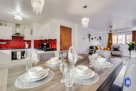 Kitchen/diner. Fully equipped with cooking equipment perfect for families. Appliances such as washer, fridge freezer, microwave,  oven are free and available for your use. - Pool table available for relaxation