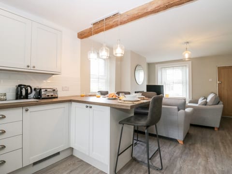 Fridge, dishwasher, electric kettle, toaster