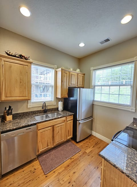 Full sized kitchen, gorgeous view, and all the comforts of home!