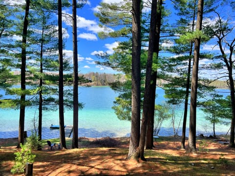 Massive Sandy frontage with clear blue/green water views spring fed lake 