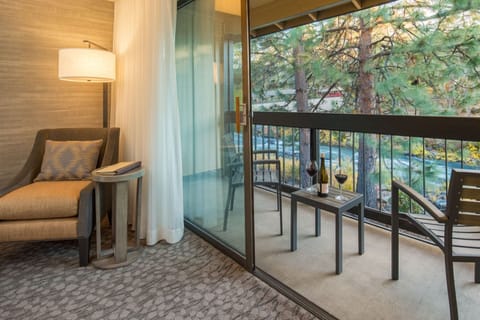River view with a balcony or patio.