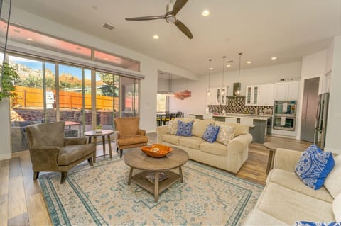 Large open-concept living room and kitchen