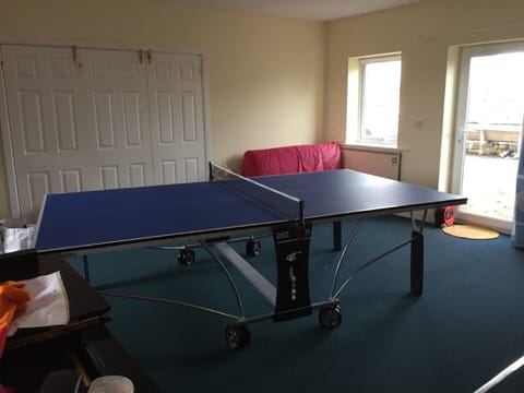 Table tennis is available in the games room. 