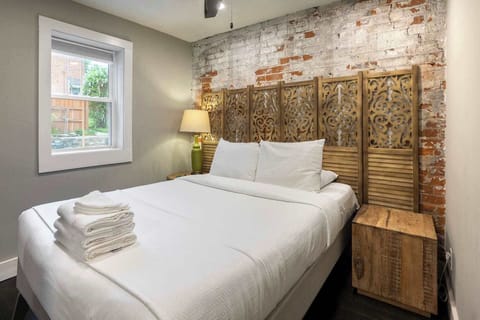 Comfortable bed with stylish decor