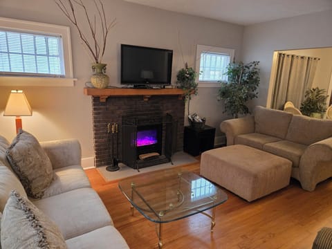 Living Room has electric fireplace