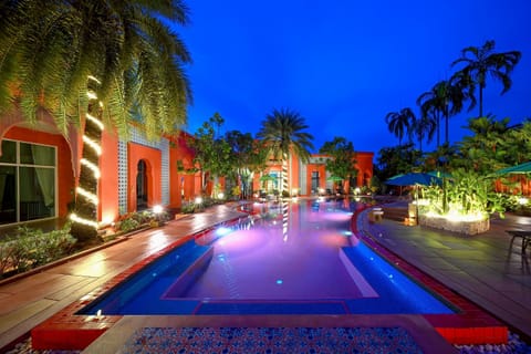 Outdoor pool, open 8:30 AM to 9:30 PM, sun loungers