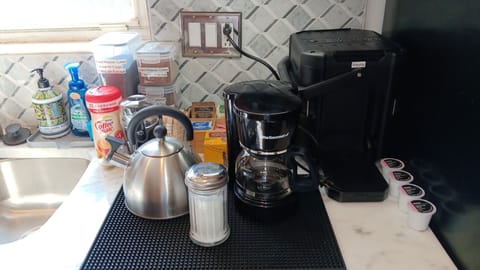 Coffee/tea making: Keurig, drip brewing, or french press w/ kettle & grinder.