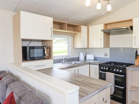 Fridge, electric kettle, toaster, cookware/dishes/utensils